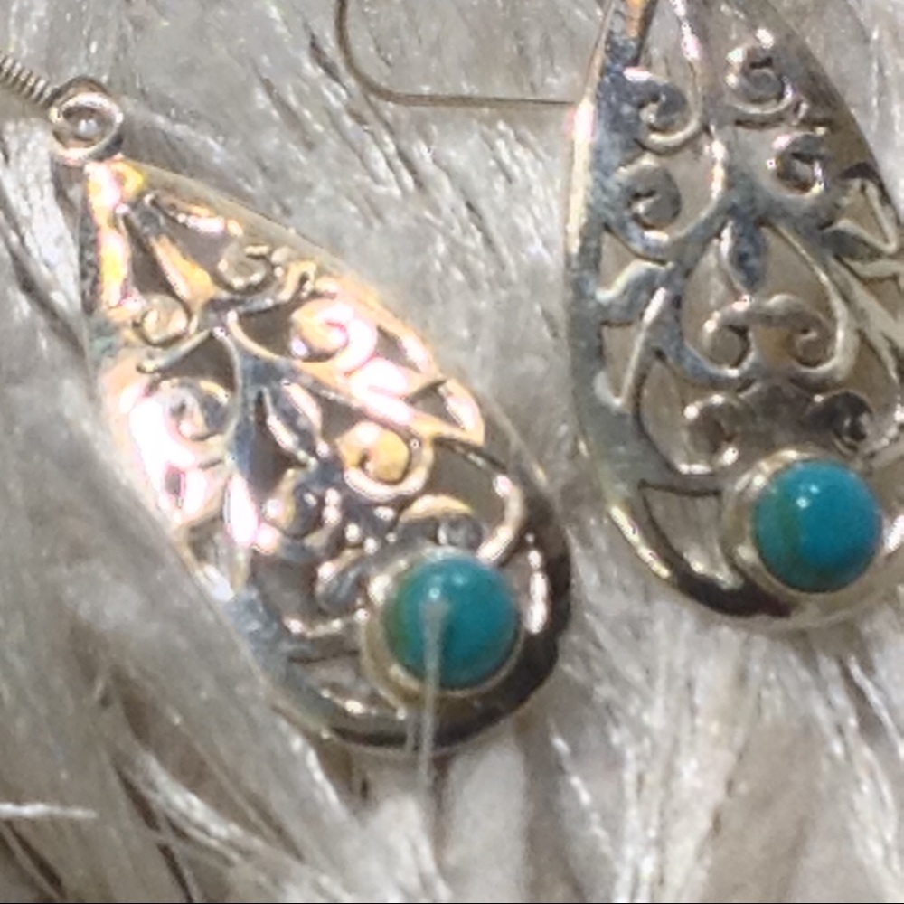 New Sleeping Beauty Turquoise Sterling 925 Earring